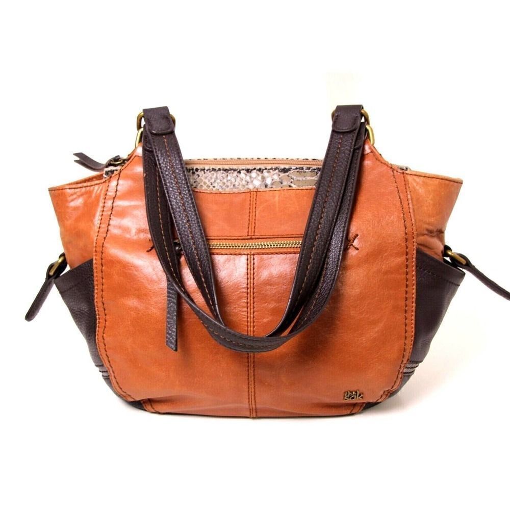 THE SAK TAN BROWN GENUINE LEATHER MEDIUM HOBO SHOULDER BAG PURSE HANDBAG TOTE